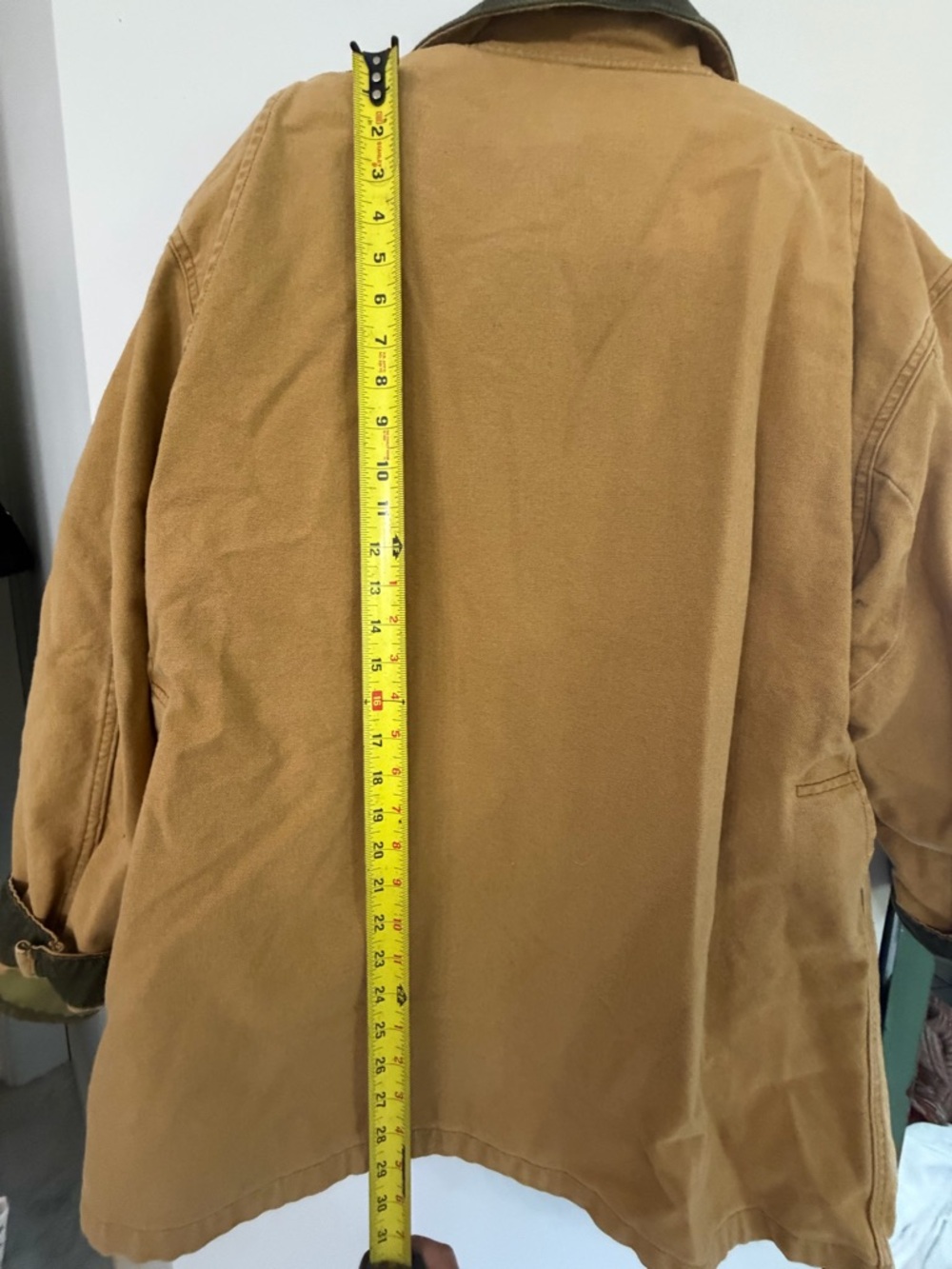 Vintage LL Bean Khaki Canvas Work Jacket w/ Primaloft Liner Outdoor Workwear - Picture 5 of 10